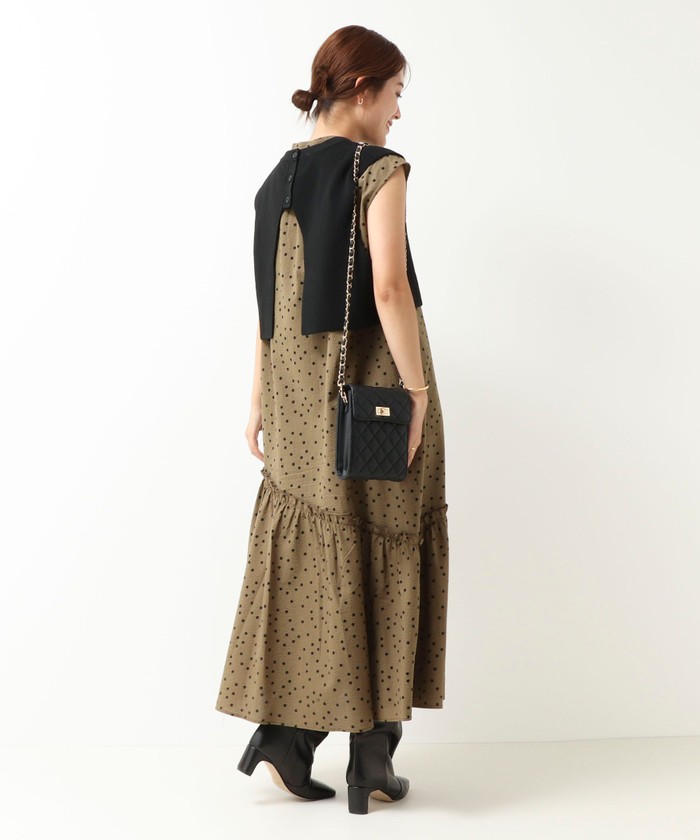 セール 30%OFF】◇【WEB限定】リップルドット切り替えワンピース