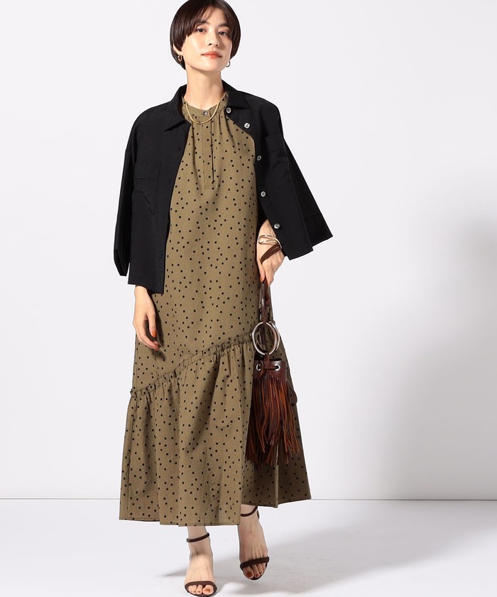 【未使用】NOLLEY’Sドット 切り替えワンピース 黒 定価¥15,400 未使用】NOLLEY'Sドット 切り替えワンピース 黒 定価¥15,400
