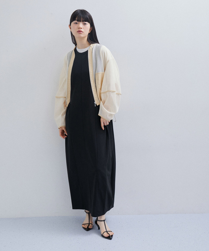 【ほぼ新品】アダムエロペ サイドギャザーワンピース ADAM ET ROPE ADAM ET ROPÉ FEMME(アダム エ ロペ ファム) / サイドギャザー