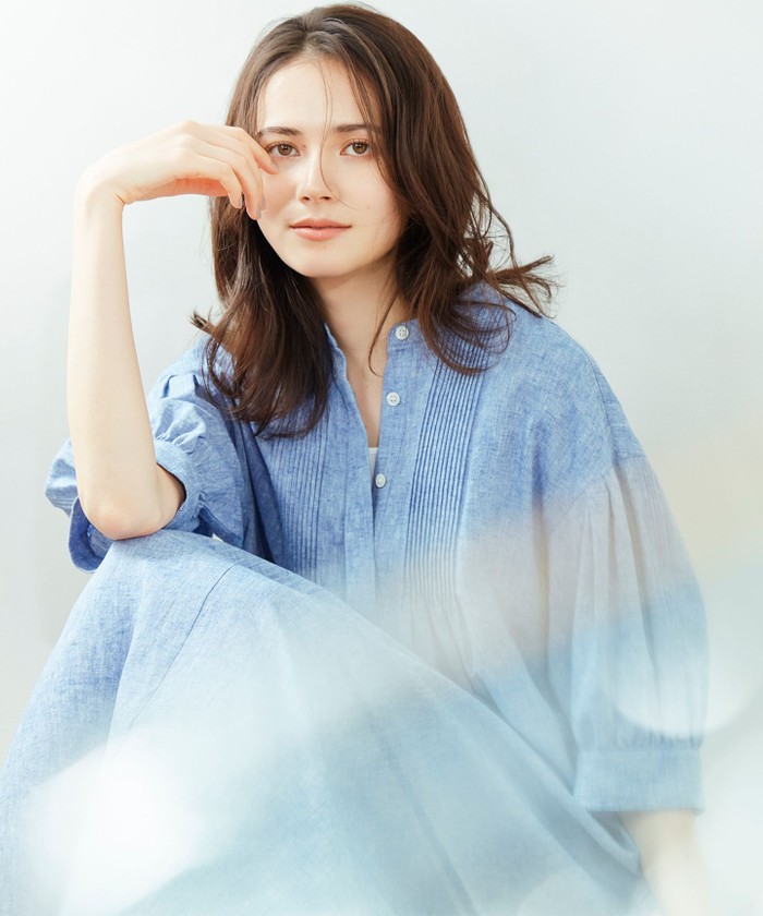 セール 30%OFF】【SLOW/洗える】リネンコットン シャツワンピース
