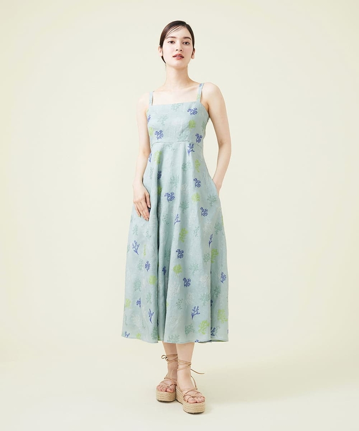 セール 50%OFF】サンゴモチーフ刺繍キャミソールドレス