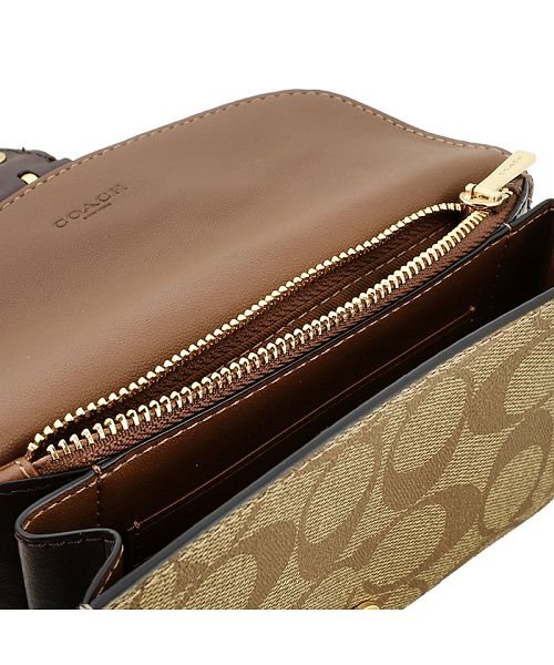 新品 コーチ COACH 2つ折り財布 KLEO WALLET カーキマルチ ゴールド