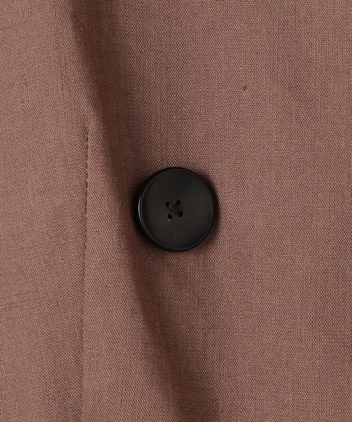 セール 40%OFF】シルキーリネンストレッチ ダブルブレストジレ