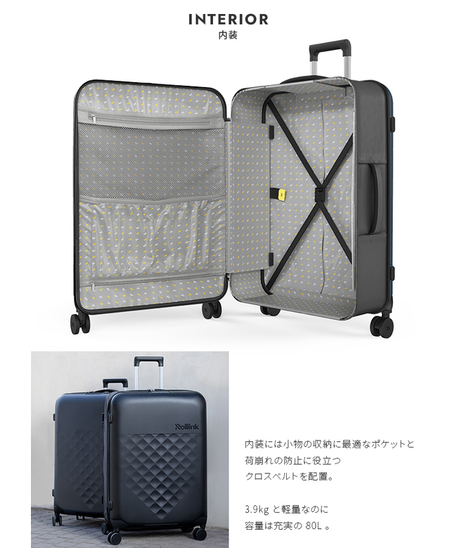 りんたろう！スーツケース キャリーケース 機内持ち込み Lサイズ クーポン】ローリンク Rollink ローリンク スーツケース Lサイズ