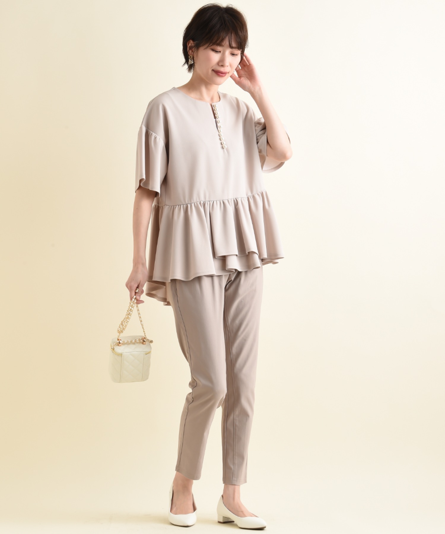 INTERPLANET｜カットジョーゼットパンツ | Rakuten Fashion(楽天
