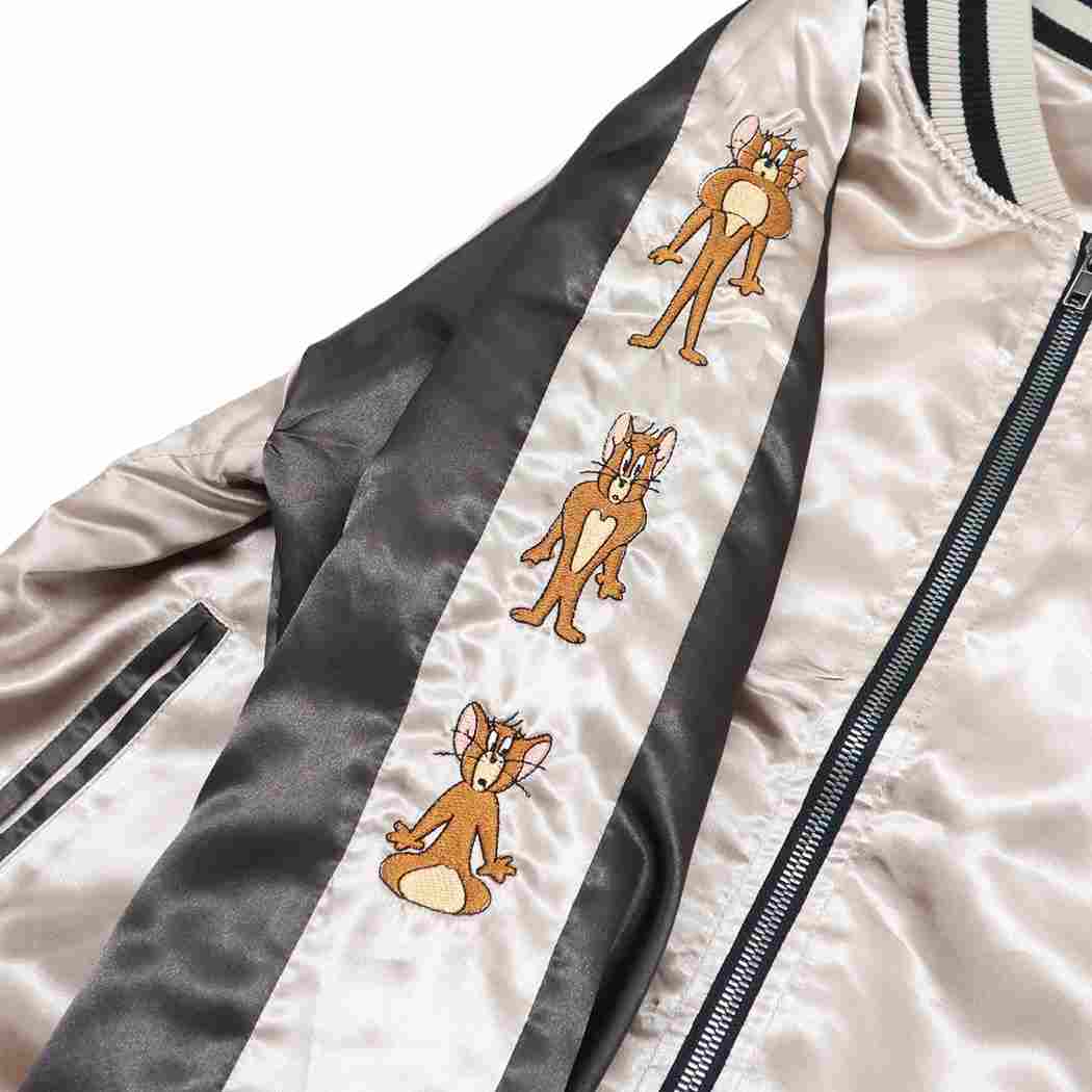 極美品【TOM AND JERRY】ファニーアート/中綿キルト スカジャン シネマコレクション cinemacollection トムとジェリー