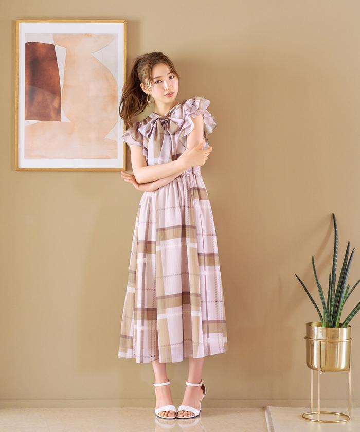 ★ELF SACK★ 学院風 チェック スウェット ワンピース/送料込 ☆ELF SACK☆ 学院風 チェック スウェット ワンピース/送料込