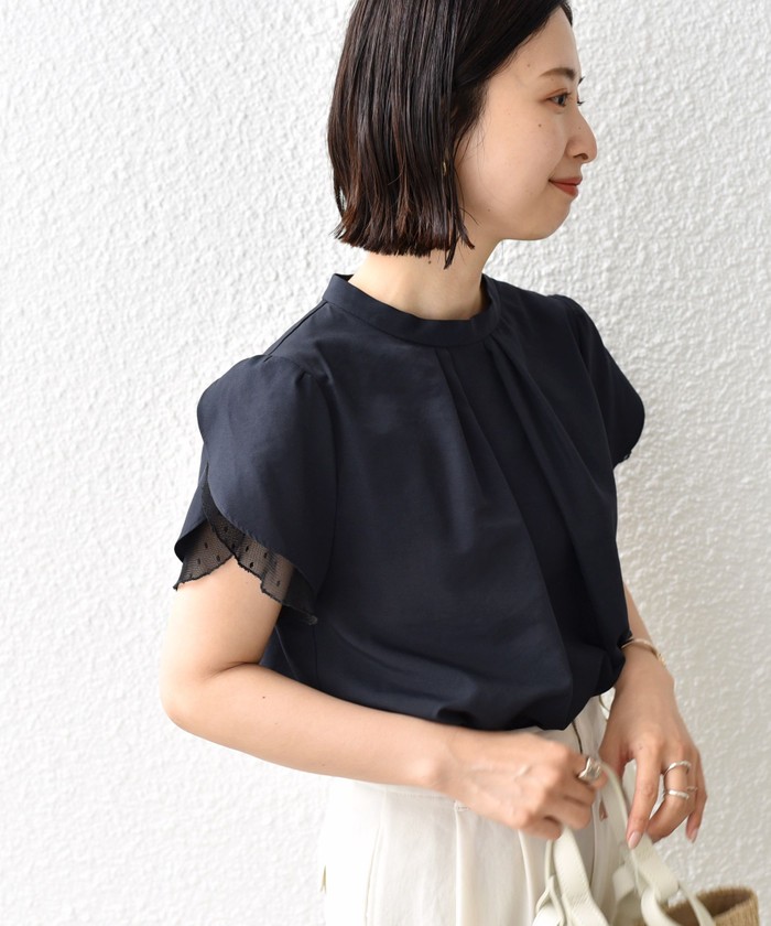 高評価の贈り物 セール 30%OFF】*〈手洗い可能〉チューリップスリーブブラウス レディースウェア