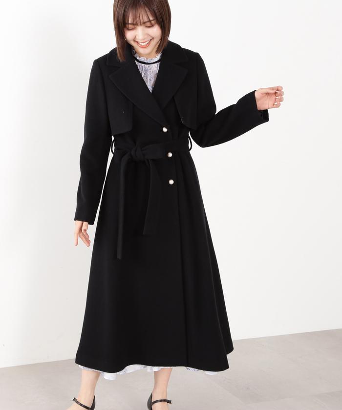 セール 50%OFF】パールボタンウールトレンチコート(505376996 セール 50%OFF】パールボタンウールトレンチコート(505376996