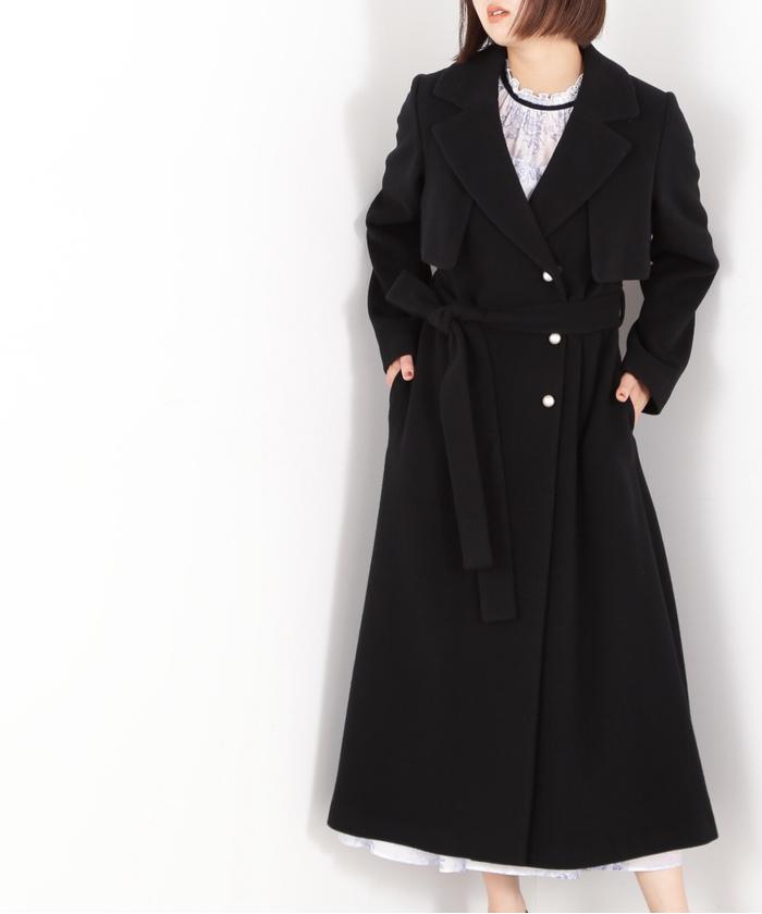 セール 50%OFF】パールボタンウールトレンチコート(505376996 セール 50%OFF】パールボタンウールトレンチコート(505376996