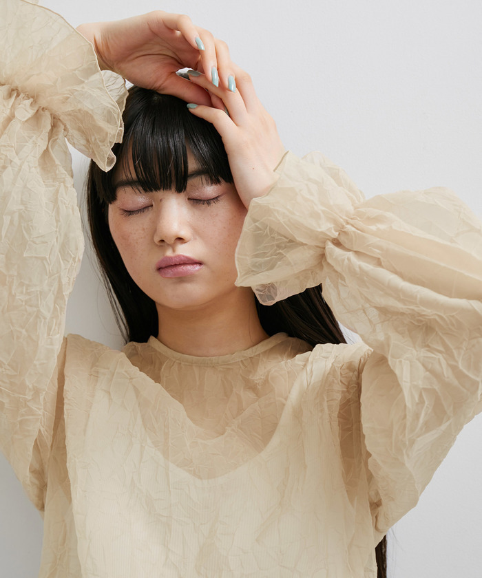 セール 40%OFF】【サステナブル】2WAYシュリンクブラウス