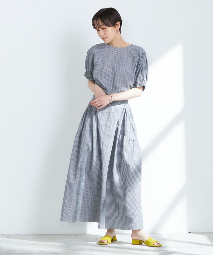NOLLEY'Sノーリーズ 【2023SS】ポコポコサッカースカート38マキシ丈 セール 50%OFF】《セットアップ対応》ポコポコサッカーブラウス