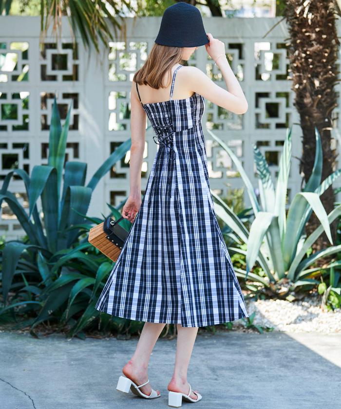 セール 40%OFF】シアーシャツ＋チェックキャミワンピースセット