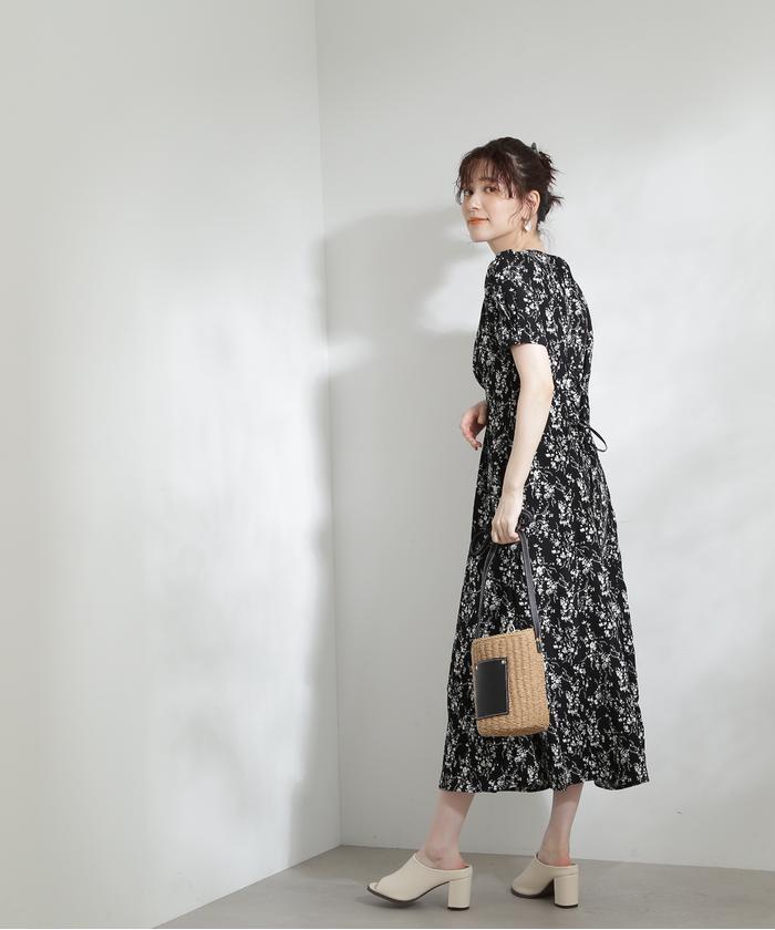 セール】キーネックパワショルワンピース《S Size Line
