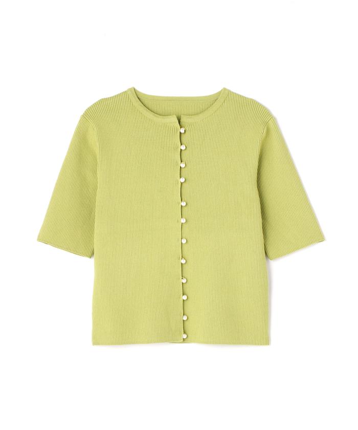 セール 50%OFF】パールボタン半袖リブニット(505380148) | エヌ
