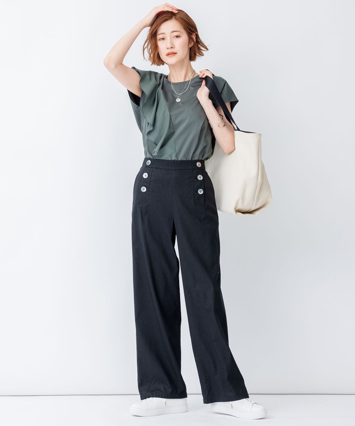 セール 70%OFF】【洗える】リネンヴィスコースストレッチ マリン