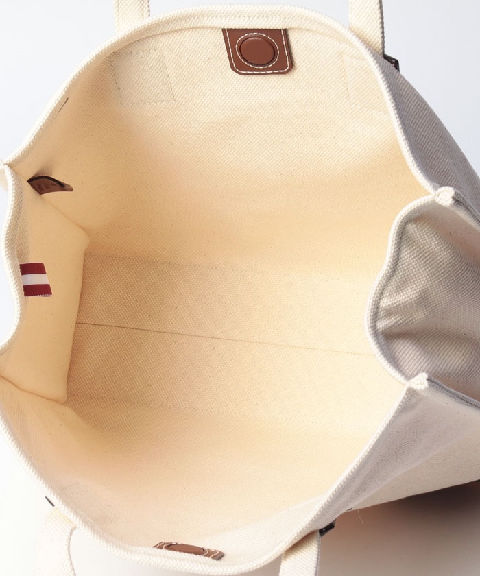 BALLY キャンバス アイボリー トートバッグ BALLY】バリー キャンバス トートバッグ ロゴプリント BALLY