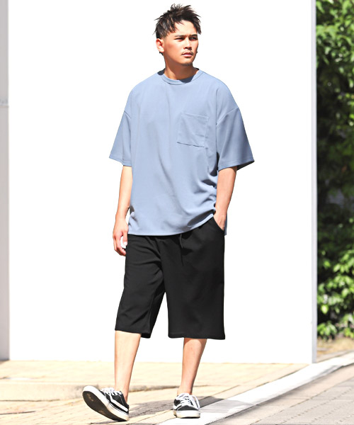 ラグスタイル LUXSTYLE 薄梨地7分丈ルーズパンツ/クロップド