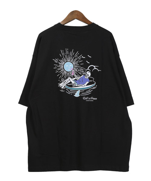 セール】バックプリント刺繍スカル半袖Tシャツ/Tシャツ メンズ 半袖