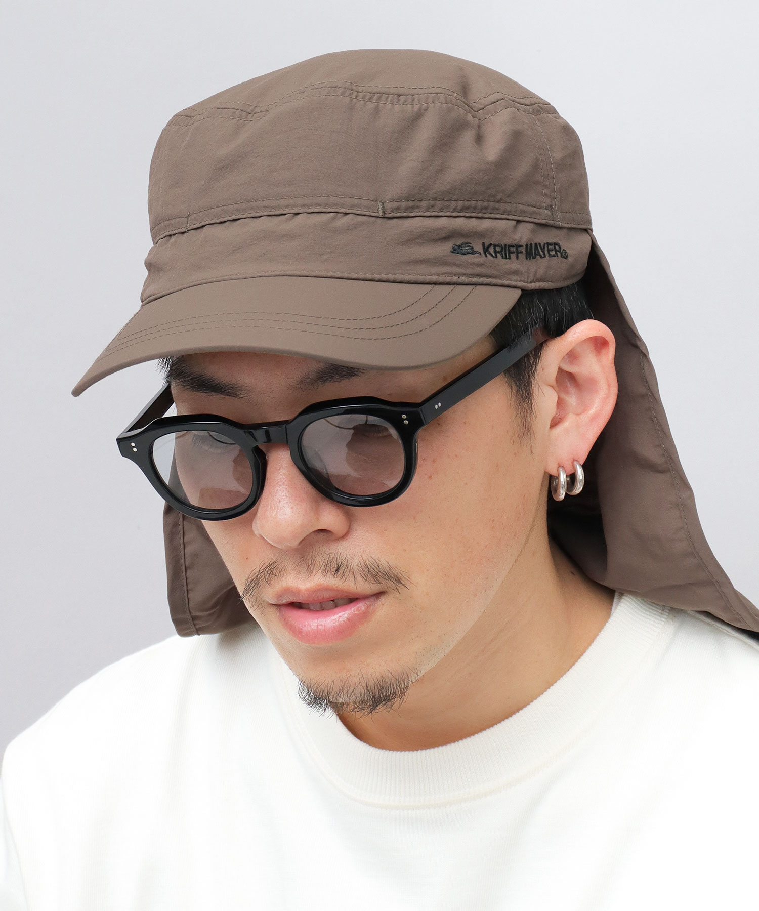 ナイロン サンシェード付き ワークキャップ / タレ付き