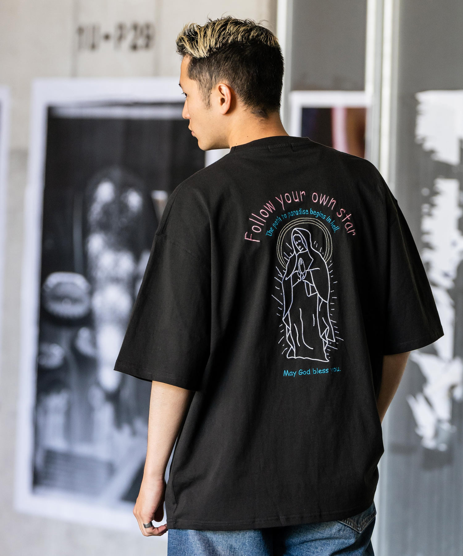 刺繍Tシャツ 刺繍 Tシャツ Tシャツ 半袖 モンロー クーポン】ロッキーモンロー Rocky Monroe Tシャツ 半袖 刺繍