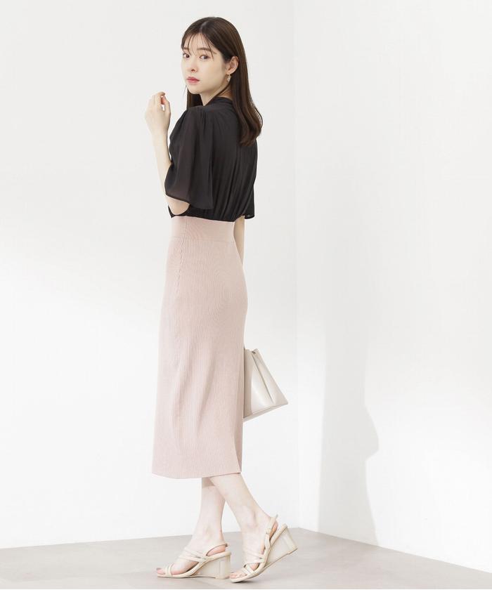 PROPORTION BODY DRESSING ボウタイドッキングニットワンピ PROPORTION BODY DRESSING（プロポーションボディドレッシング