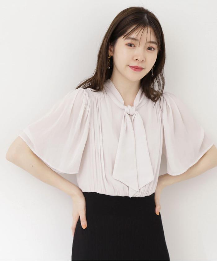 美品 プロポーションボディドレッシング ボウタイドッキングニットタイトワンピース セール】ボウタイドッキングニットタイトワンピース(505375560