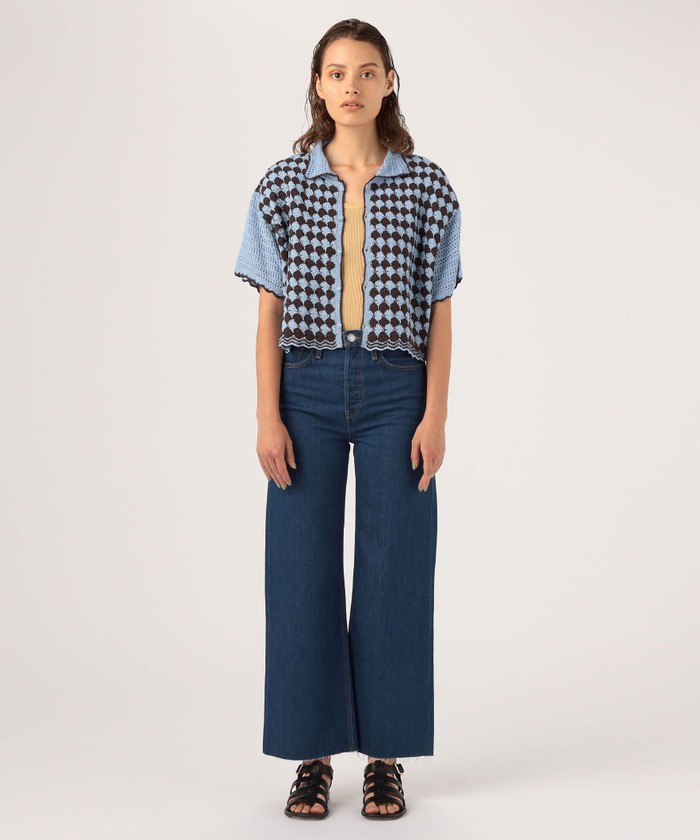 MACPHEE - MACPHEE クロシェットコンビ シャツカーディガン 定価25,300円 クーポン】【セール 30%OFF】クロシェットコンビ シャツ