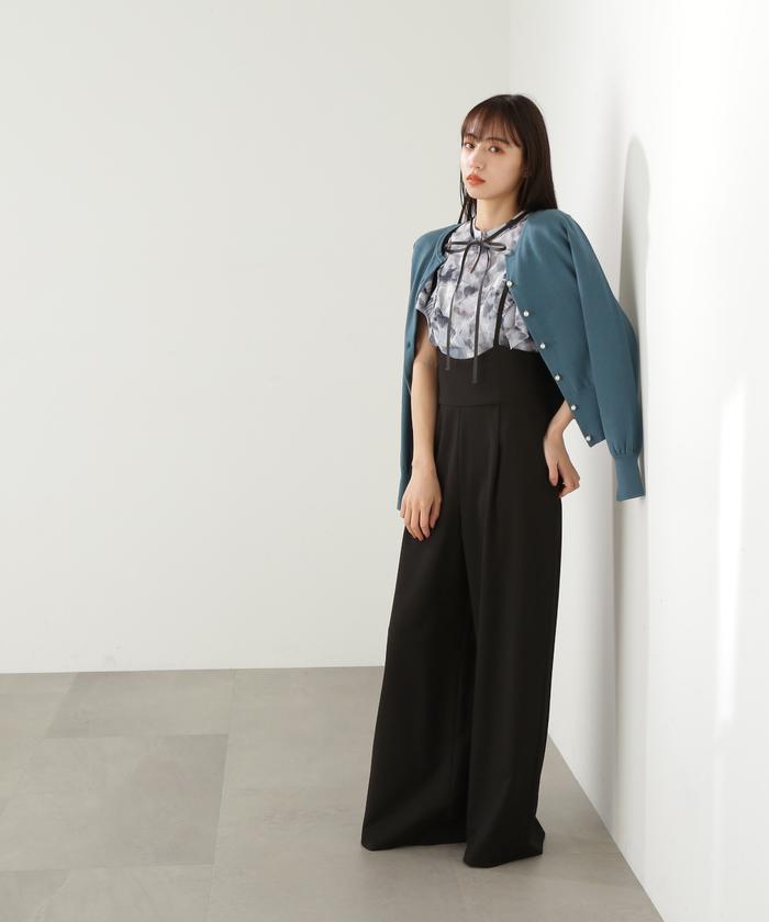 JILL by JILLSTUART - ジルスチュアートアンティークローズプリントパフスリーブブラウス雑誌掲載品バラ柄 シアーレースギャザーパフスリーブブラウス(504563352) | ジル