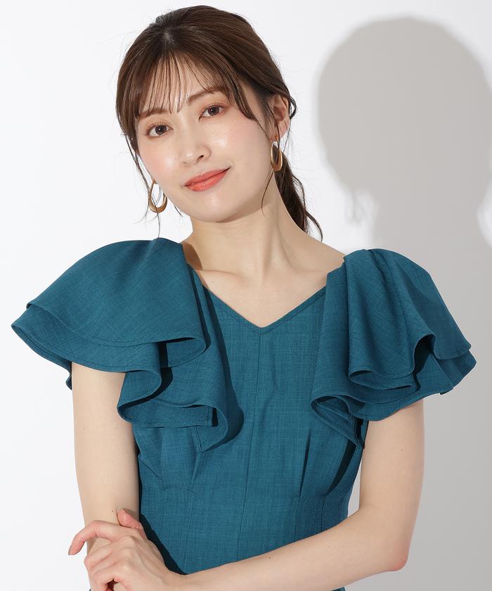 セール 50%OFF】ウエストタックフリルワンピース(505380108 セール 50%OFF】ウエストタックフリルワンピース(505380108