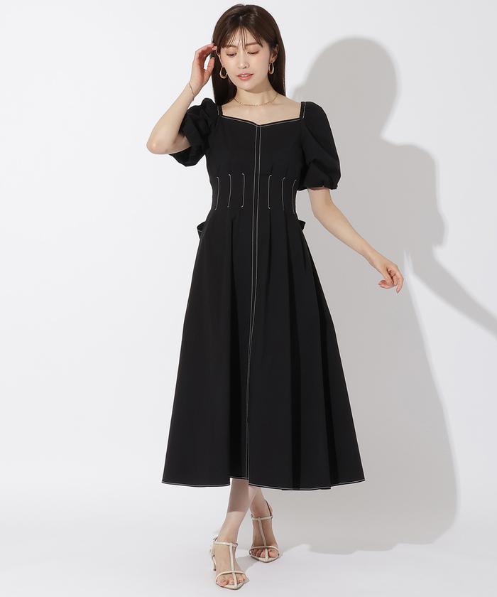 セール 43%OFF】配色ステッチバックウエスト開きリボン セール 43%OFF】配色ステッチバックウエスト開きリボン