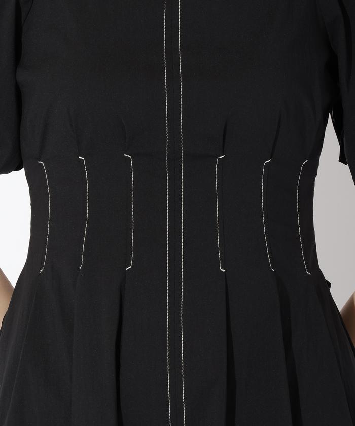 JUICY COUTURE★ベロア パールバックル ワンピース JC109 セール 43%OFF】配色ステッチバックウエスト開きリボン