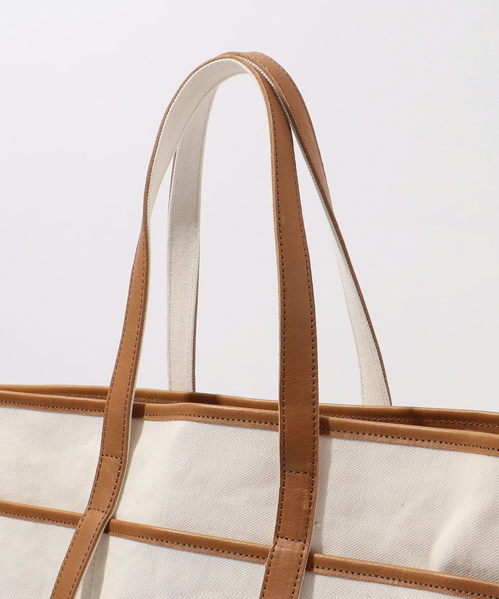 新品◆TOMORROWLAND【別注】AMIACALVA トートバッグS 別注】AMIACALVA レザーハンドルキャンバストート