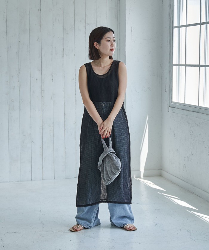 セール 40%OFF】ノースリーブメッシュワンピース(505387626