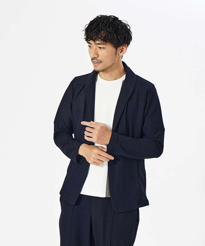 アタッチメント Peハニカムニット ストール ジャケット&パンツ セットアップ セットアップ対応】ハニカム メッシュジャケット / サマー
