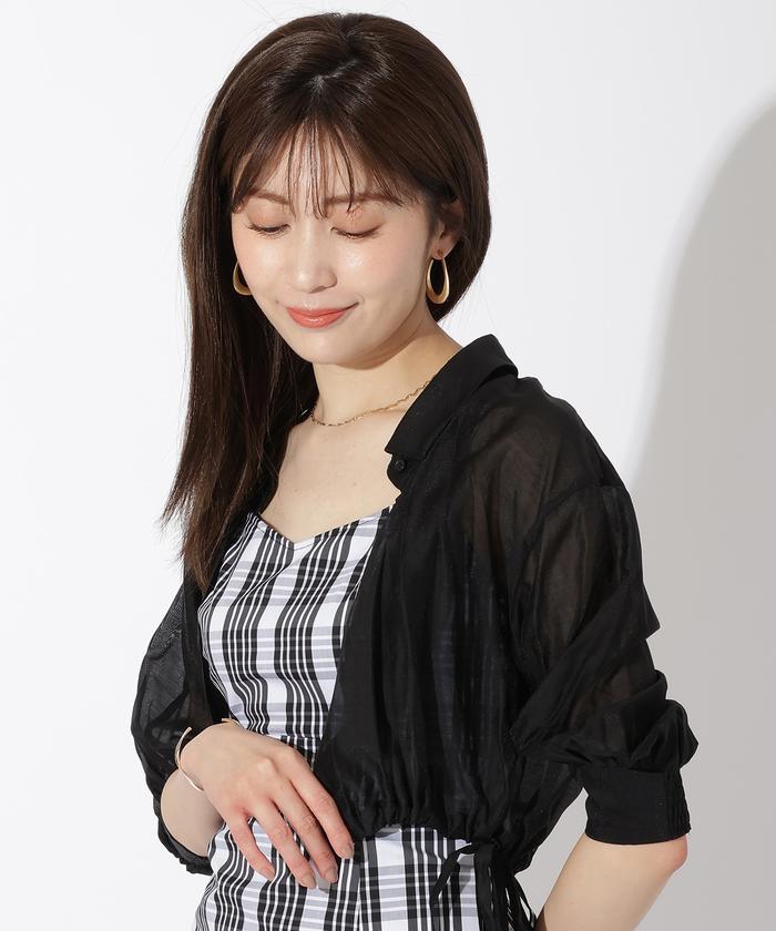 アンドクチュールAnd Couture シアーシャツ＋ホルターネックキャミワンピ 新品アンドクチュール セットアップ シアーシャツ
