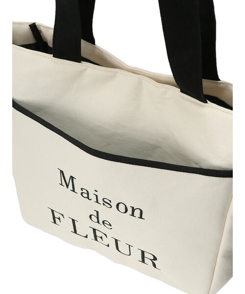 サイドポケットトートバッグ　ジョリーフルール メゾン ド フルール Maison de FLEUR 帆布サイドリボンポケット