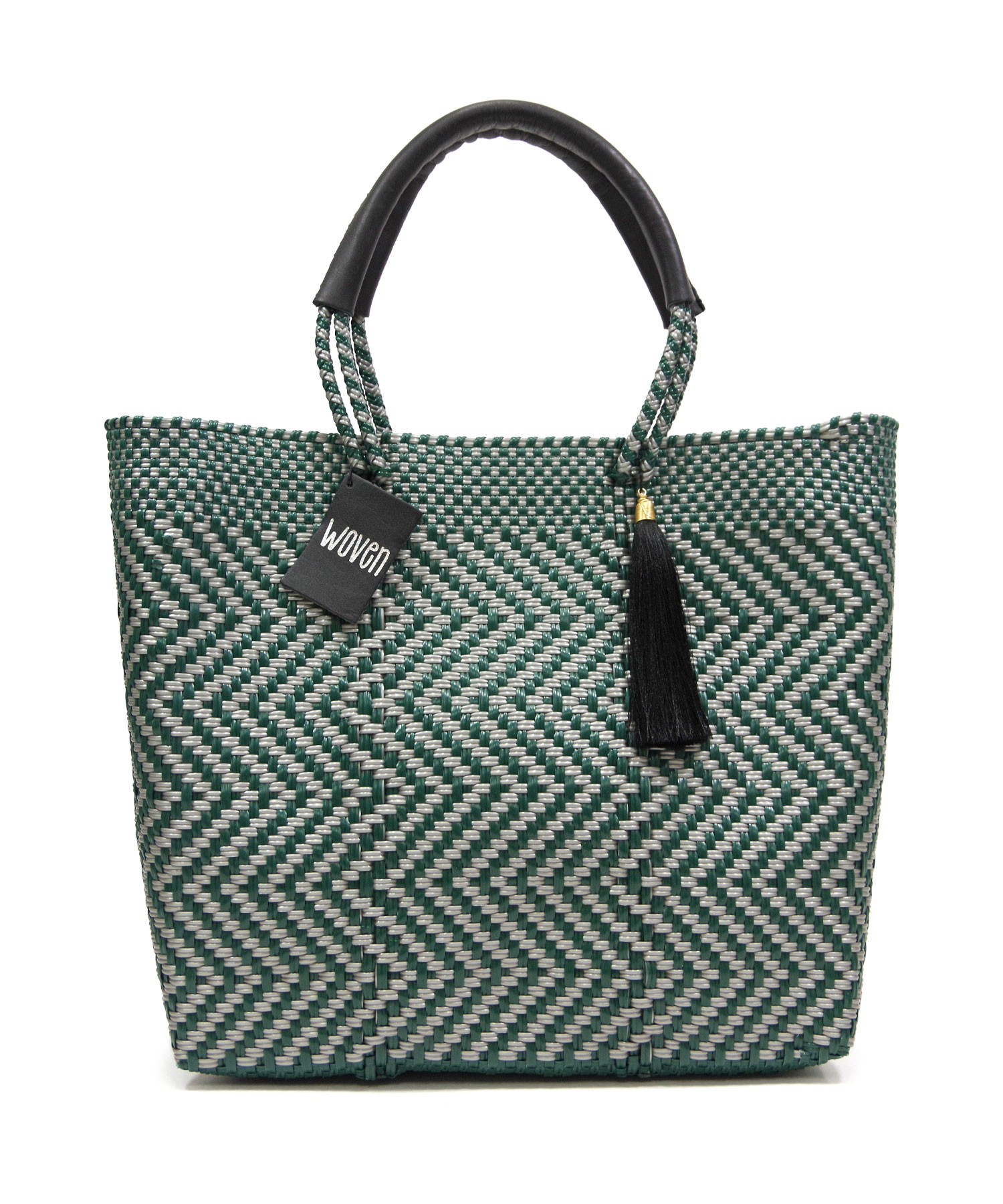 ダークブラウン編み込みメルカドトートバッグ セール】ウーヴン WOVEN メルカドバッグ ミドルトート bk－bag