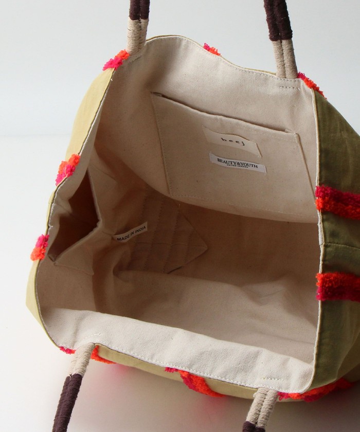 BEAUTY&YOUTH UNITED ARROWS beej 刺繍トートバッグ BEAUTY&YOUTH UNITED ARROWS｜【別注】<beej>ストライプ 刺繍