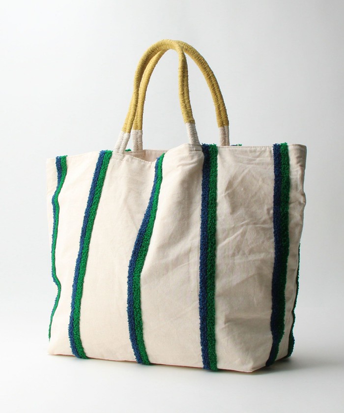 BEAUTY&YOUTH UNITED ARROWS beej 刺繍トートバッグ BEAUTY&YOUTH UNITED ARROWS｜【別注】<beej>ストライプ 刺繍