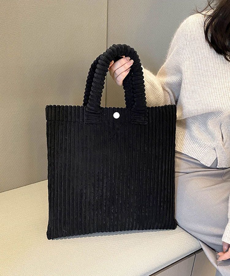 [500]コーデュロイ ＊ トートバッグ コーデュロイトートバッグ(ONE SIZE ライトベージュ): ファッション