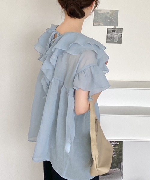 クーポン】【セール30%OFF】ふわり揺れるラッフルカラー 2wayフリル