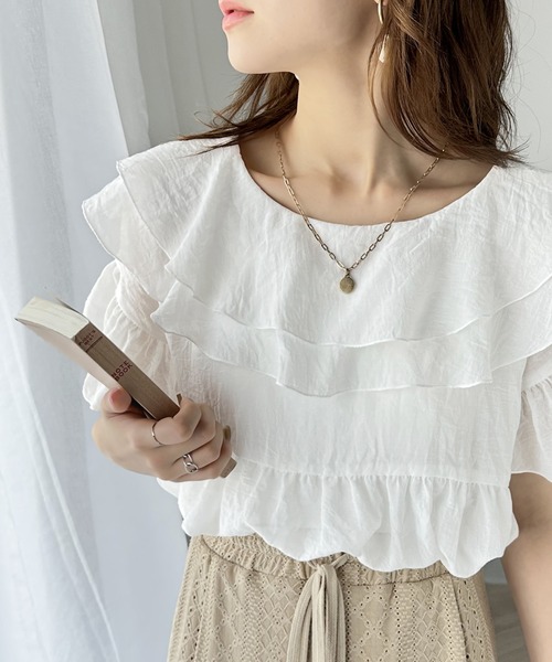 クーポン】【セール30%OFF】ふわり揺れるラッフルカラー 2wayフリル