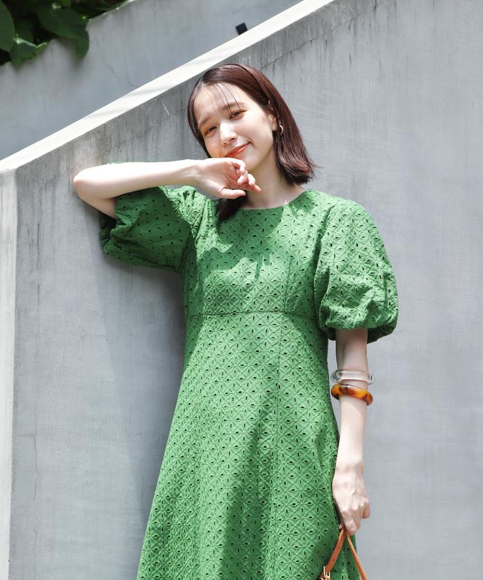 セール】コットン刺繍レースワンピース《S Size Line セール】コットン刺繍レースワンピース《S Size Line