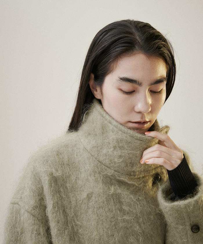 セール 50%OFF】【雑誌掲載】モヘアシャギースタンドカラー