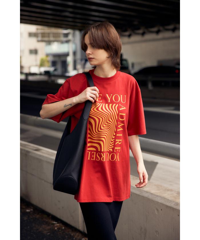 SLOW SHANK Tシャツ/Lサイズ ベージュ色×赤色文字 Tシャツ カットソー 半袖[品番：XV000020559]｜Style Block MEN
