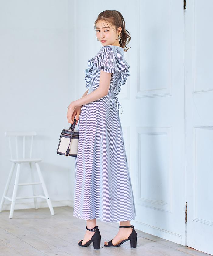 ウィルセレクション✨新品❣️同色ストライプワンピース セール】ストライプフリルワンピース(505391652) | ウィル