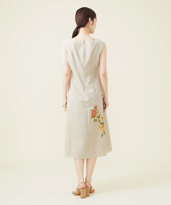 セール 50%OFF】ローズ刺繍フレンチスリーブドレス(505391877