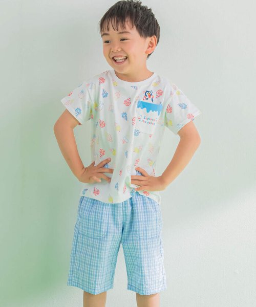 セール】【お揃い】マドラスチェックギンガムチェックハーフパンツ(80~130cm)(505394234) スラップスリップ(SLAP SLIP) d fashion ホットビスケッツギンガムチェックハーフパンツ
