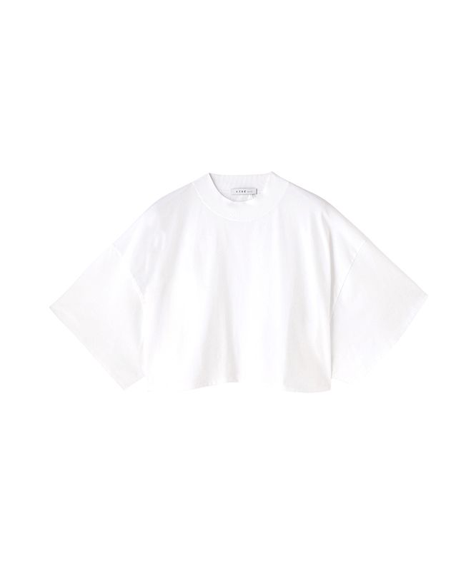 極美品✨エトレ クロップドモックネックTシャツ 洗える ワイド ホワイト 白 極美品✨エトレ クロップドモックネックTシャツ 洗える ワイド